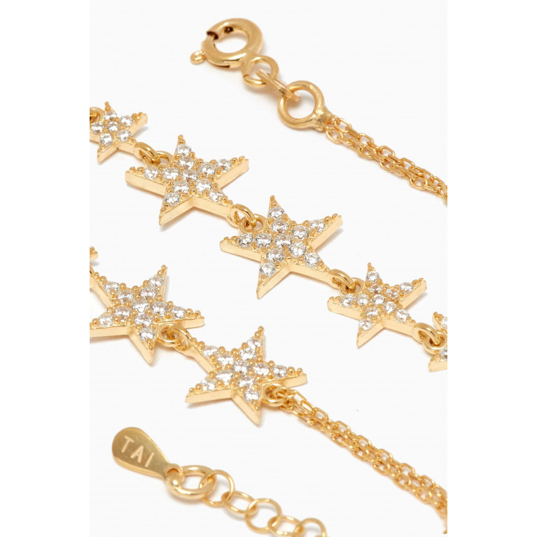 Tai Jewelry - Star Crystal Bracelet in Gold-plated Brass