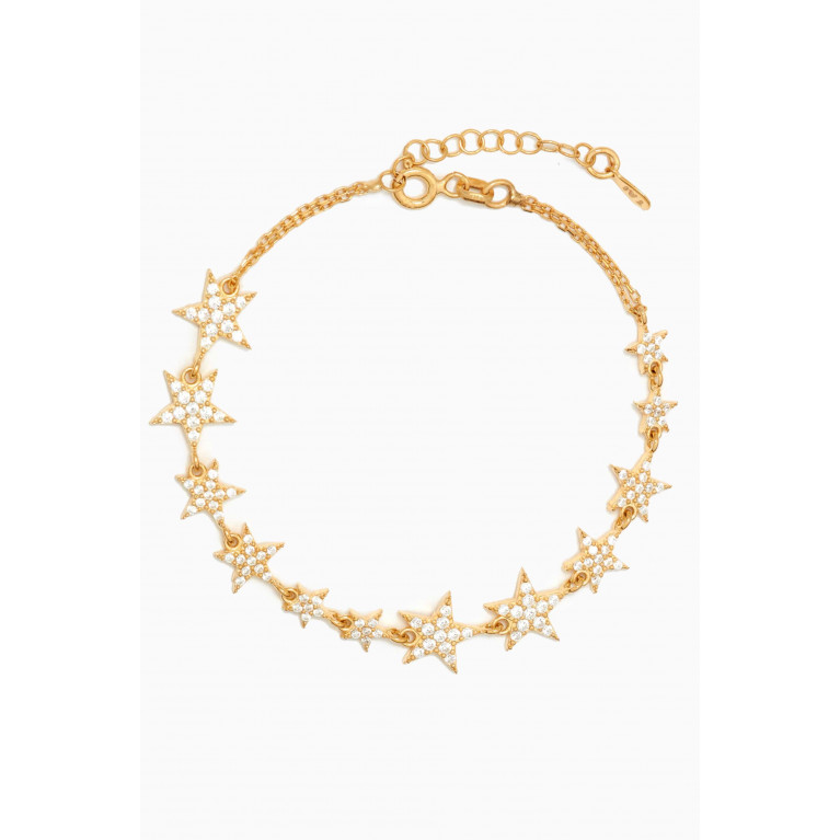 Tai Jewelry - Star Crystal Bracelet in Gold-plated Brass