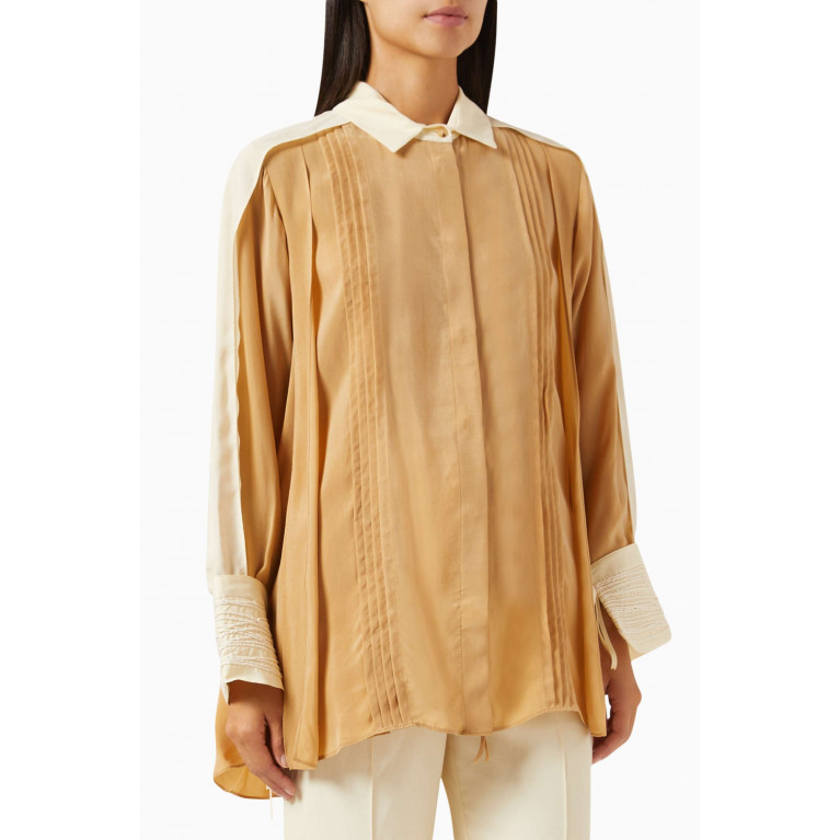 BAQA - Embroidered-cuff Shirt in Cupro