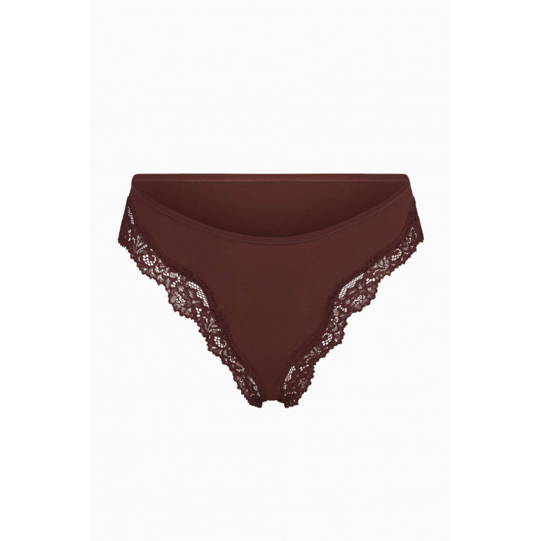 SKIMS - Fits Everybody Corded Lace Tanga COCOA