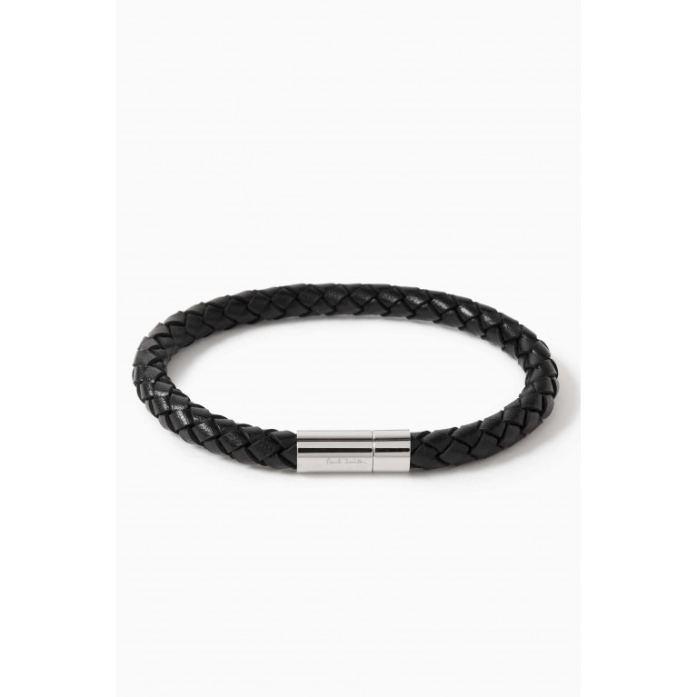 Paul Smith - Woven Bracelet in Leather Black