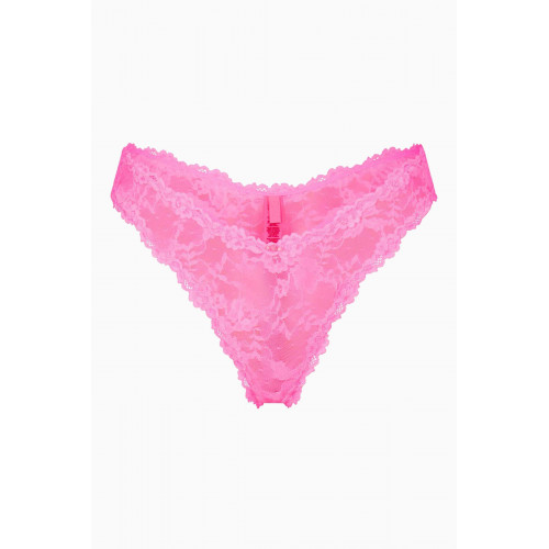 SKIMS - Stretch Lace Dipped Thong Pink