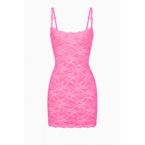 SKIMS - Stretch Lace Slip Dress Pink