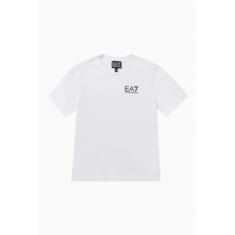 Emporio Armani - EA7 Logo-print T-shirt in Cotton White