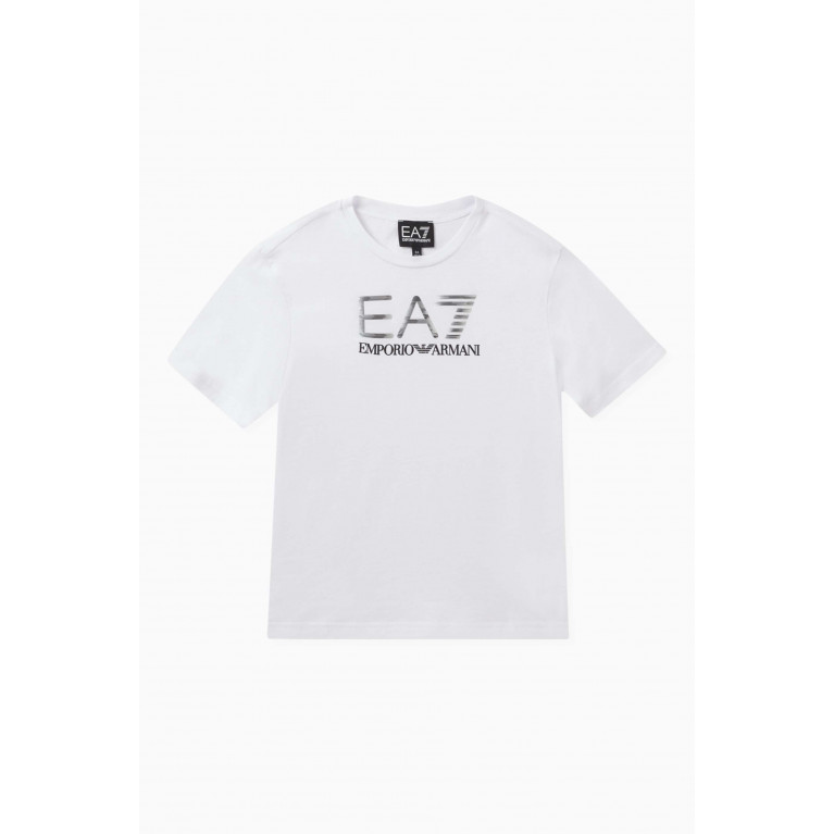 Emporio Armani - EA7 Logo-print T-shirt in Cotton White