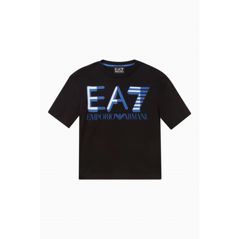 Emporio Armani - EA7 Train Logo T-shirt in Cotton-jersey Black