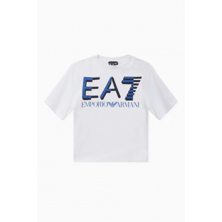 Emporio Armani - EA7 Train Logo T-shirt in Cotton-jersey White