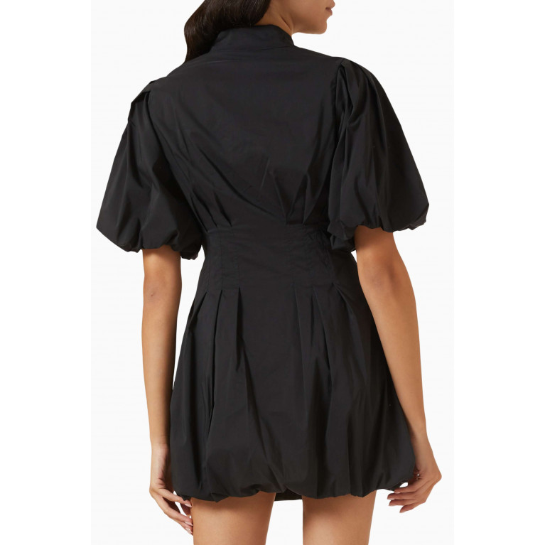 Simkhai - Cleo Pleated Mini Dress in Poplin Black