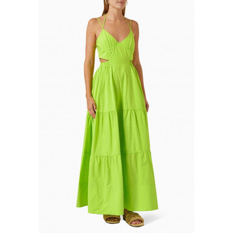 Simkhai - Veronika Halter Maxi Dress in Cotton Poplin Green