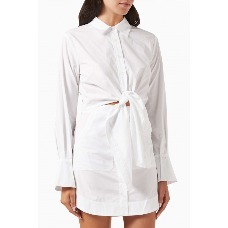 Simkhai - Colbi Mini Shirt Dress in Cotton Poplin White