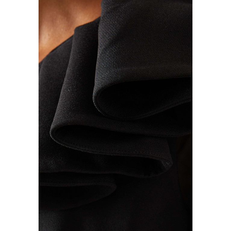 NASS - One-shoulder dress in Crepe Black