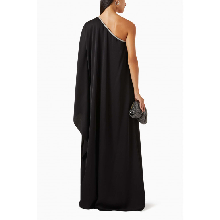 NASS - One-shoulder Embellished Dress in Crepe Black