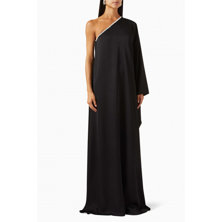 NASS - One-shoulder Embellished Dress in Crepe Black