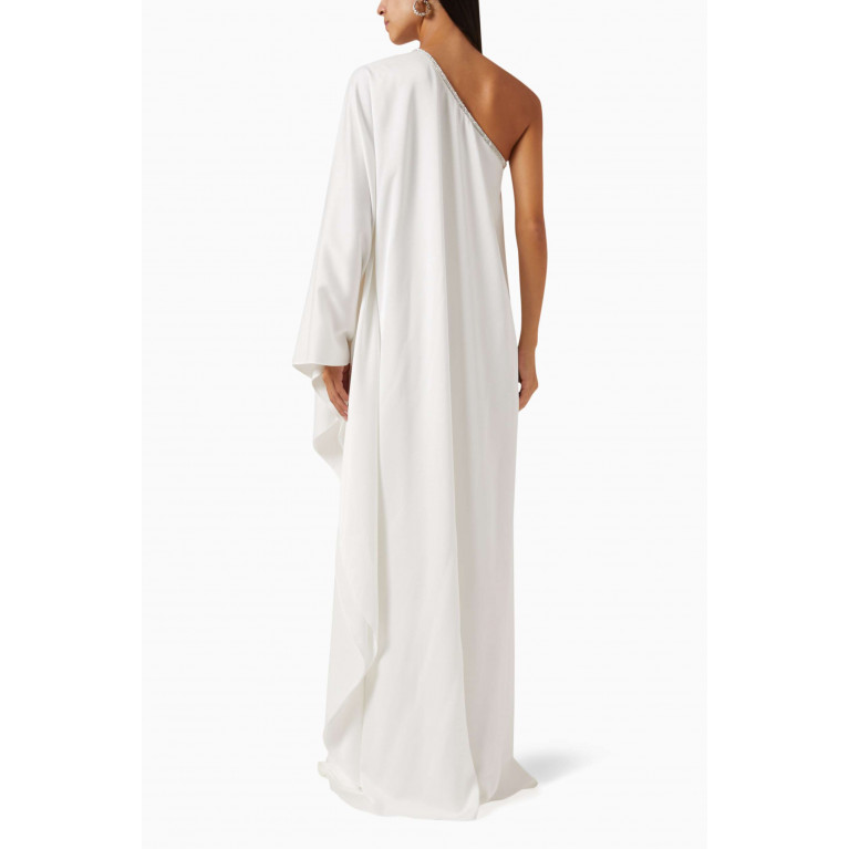 NASS - One-shoulder Embellished Dress in Crepe White