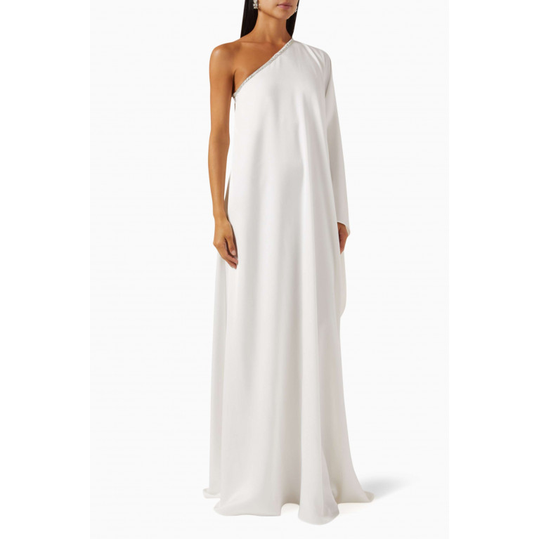 NASS - One-shoulder Embellished Dress in Crepe White