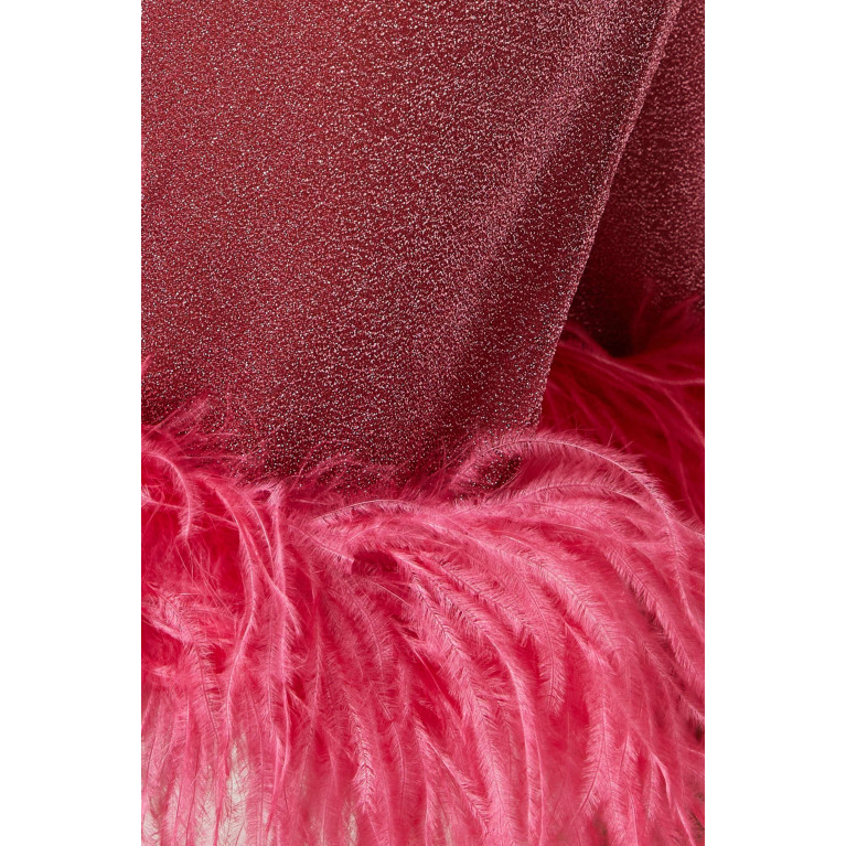 Oséree - Lumière Plumage Pants in Lurex Pink