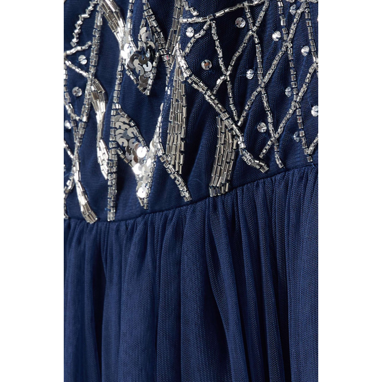 Amelia Rose - Embellished Midi Dress in Tulle