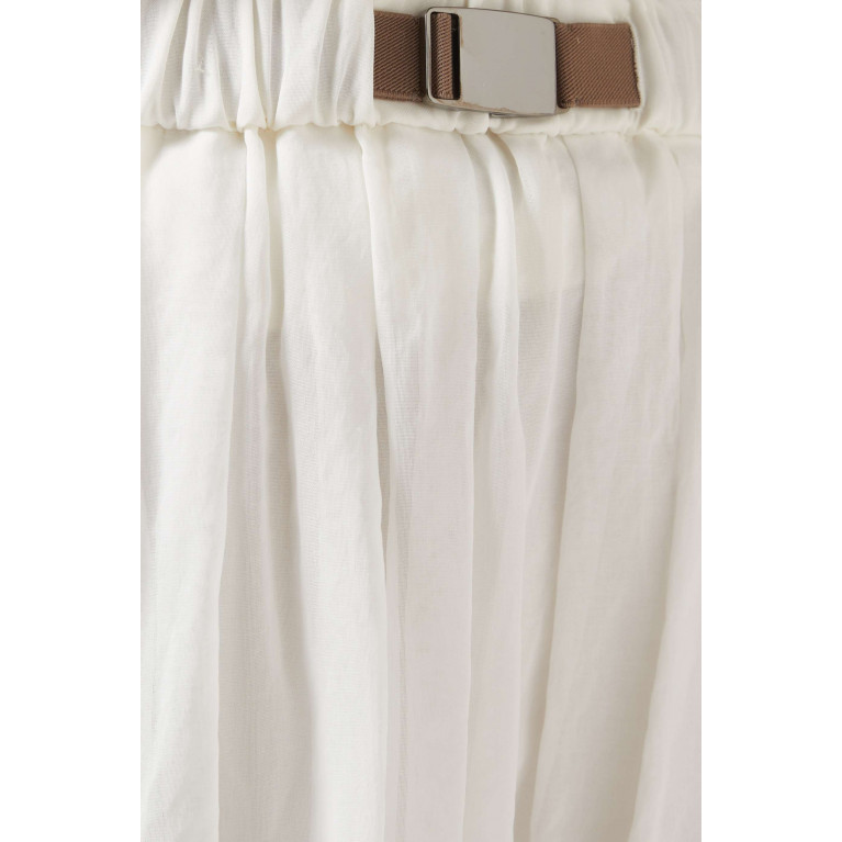 Brunello Cucinelli - Buckle Pleated Skirt in Cotton
