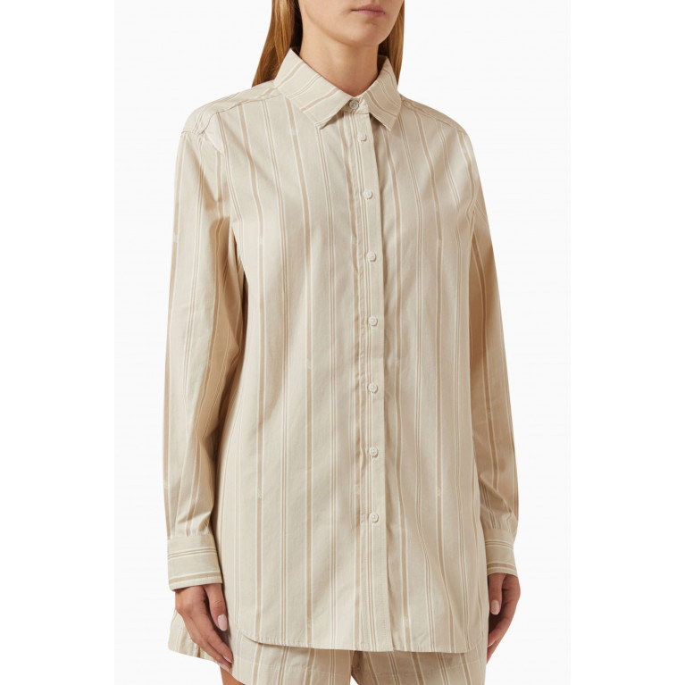 Kith - Gale Logo Striped Shirt in Cotton Neutral