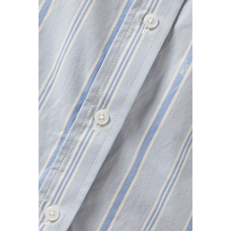 Kith - Gale Logo Striped Shirt in Cotton Blue