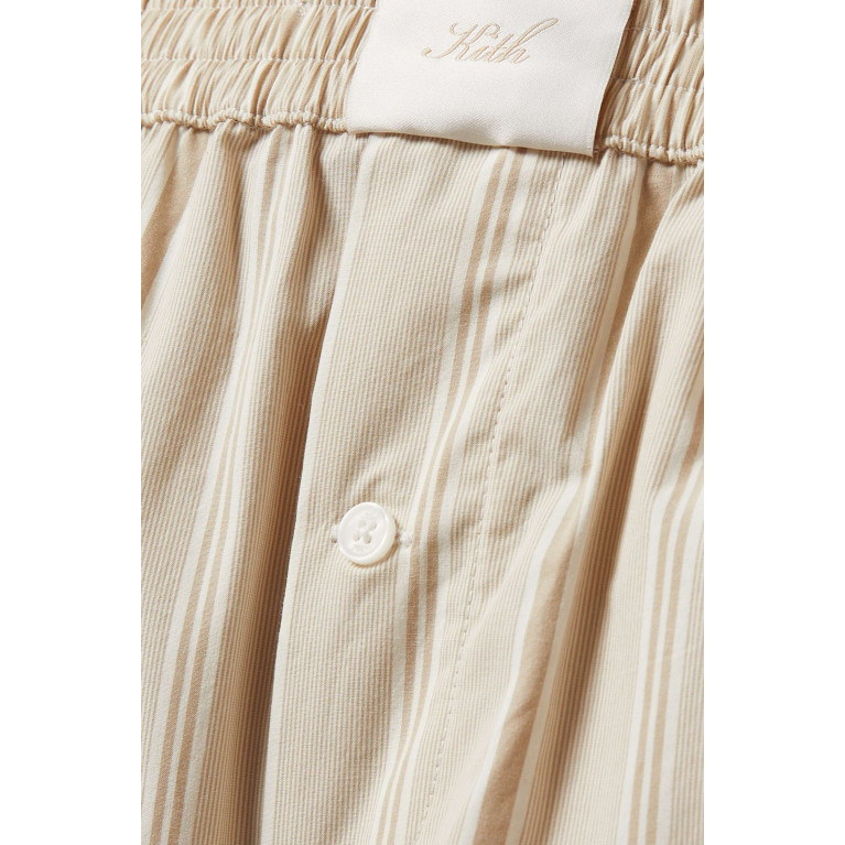 Kith - Ida Logo Striped Boxer Shorts in Cotton Neutral