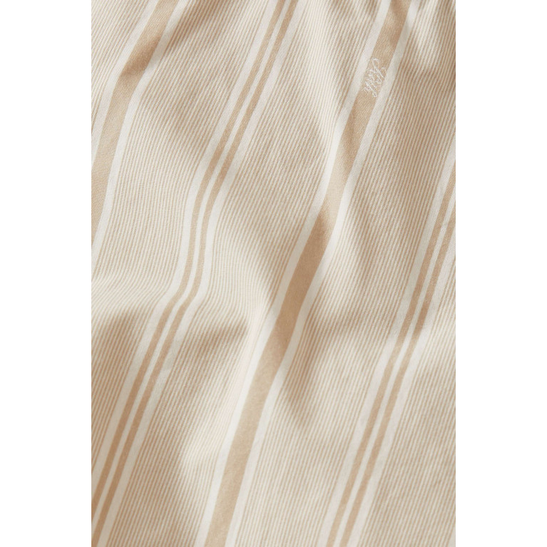 Kith - Clovis Logo Striped Crop Hoodie in Cotton Neutral