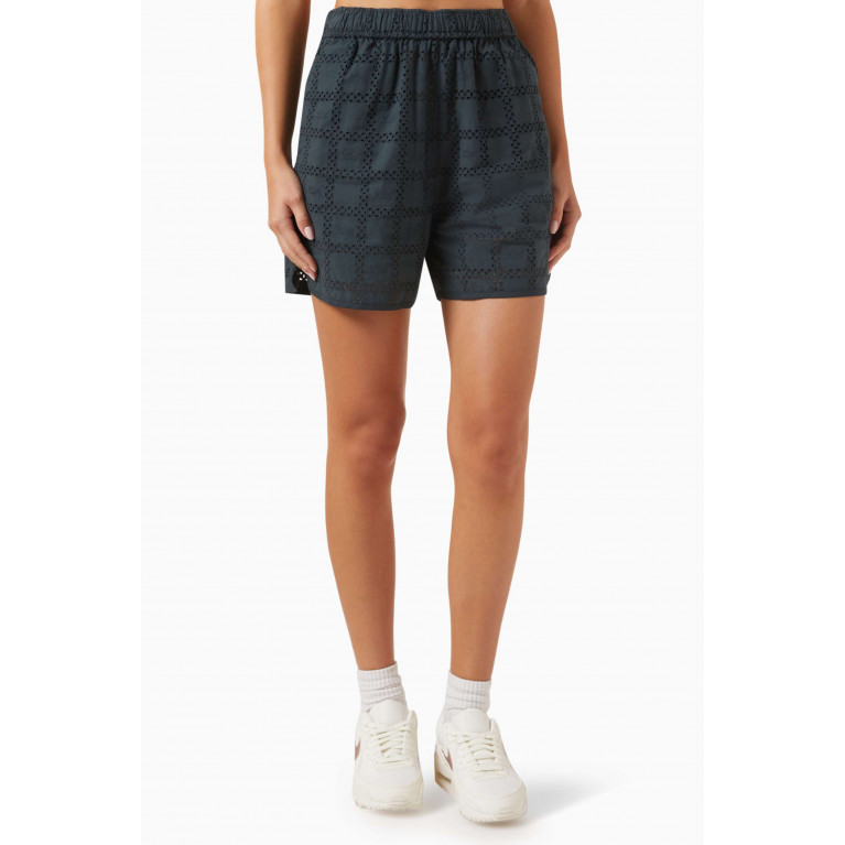 Kith - Dylan Broderie Logo Shorts in Cotton Blue