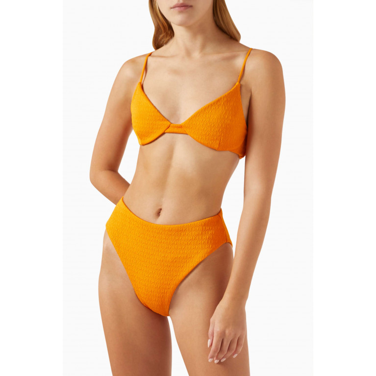 Kith - Azure Logo High-waist Bikini Briefs Orange