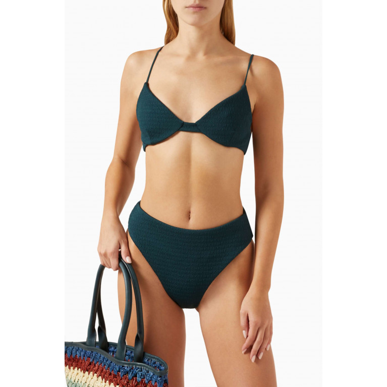 Kith - Azure Logo High-waist Bikini Briefs Blue
