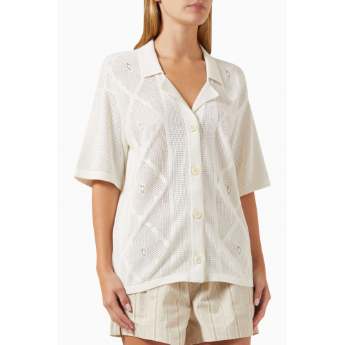 Kith - Elena Diamond Shirt in Organic Cotton-blend Knit Neutral