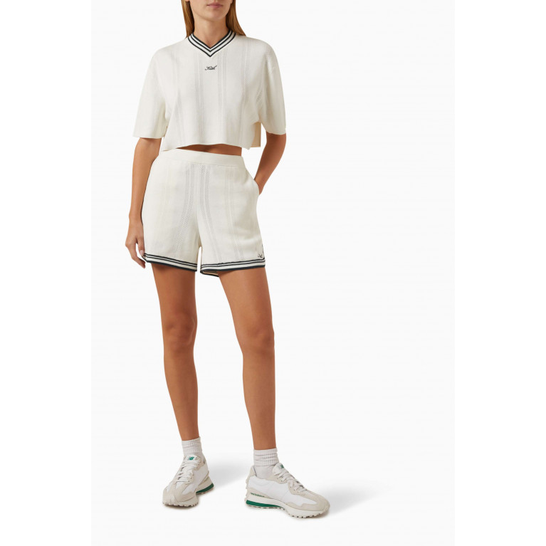 Kith - Spencer Perforated Crop T-shirt in Organic Cotton-blend Knit