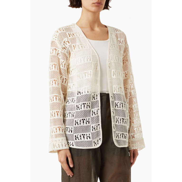 Kith - Ethan Logo Cardigan in Cotton Lace