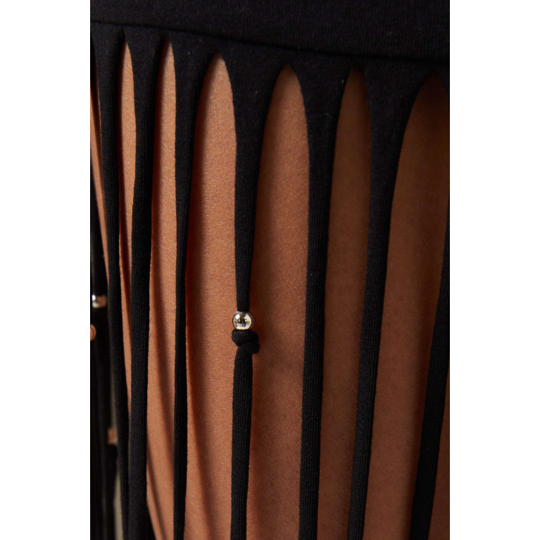 Rotate - Noemi Tasselled Midi Skirt in Organic Jersey