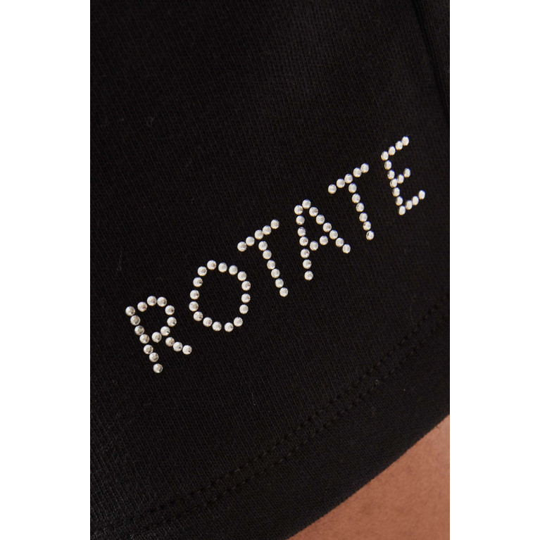 Rotate - Roda Crystal Logo-embellished Shorts in Organic Fleece