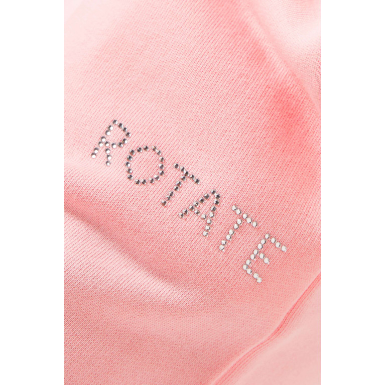 Rotate - Danica Crystal Logo-embellished Sweatpants in Organic Fleece