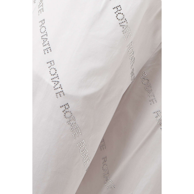 Rotate - Polly Crystal Logo-embellished Pants in Organic Poplin
