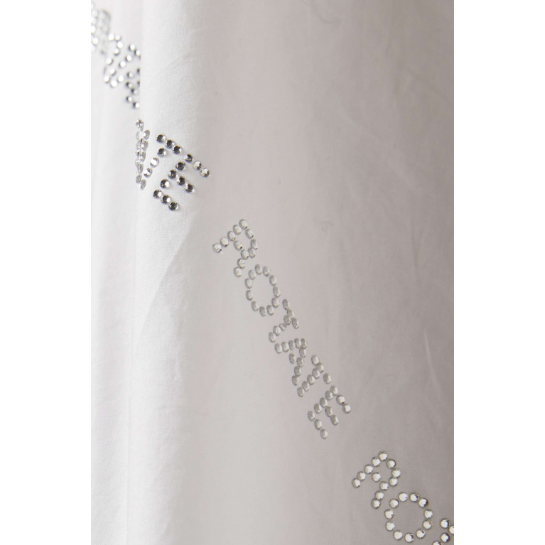 Rotate - Lova Crystal-embellished Mini Dress in Organic Poplin