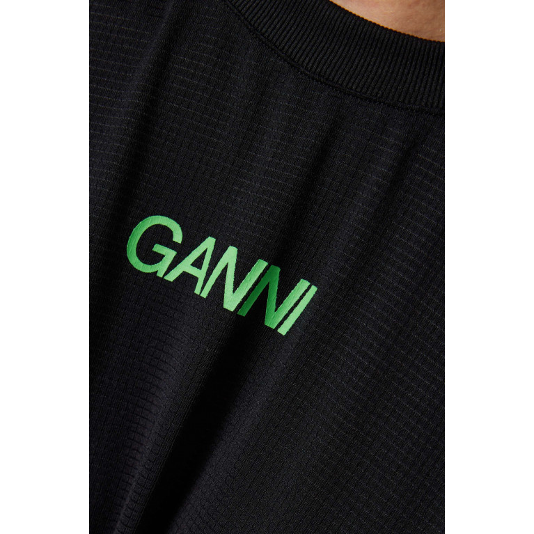 Ganni - Active Logo T-shirt in Mesh