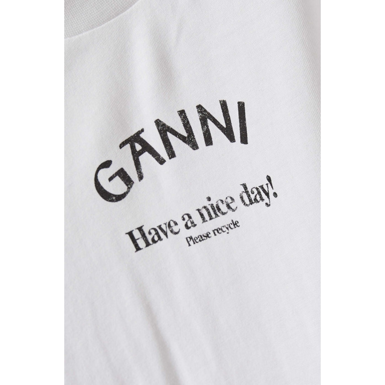Ganni - Logo Relaxed T-shirt in Organic Cotton-jersey
