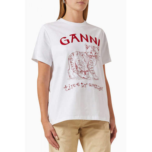 Ganni - Future Heavy Print T-shirt in Organic Cotton-jersey