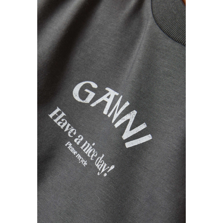 Ganni - Logo-print T-shirt in Cotton-jersey