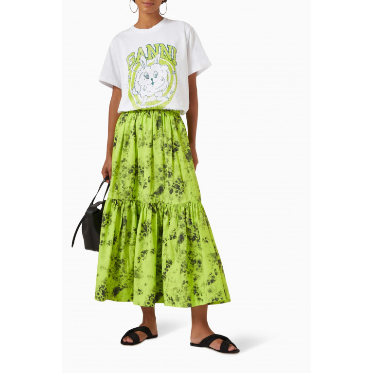Ganni - Printed Maxi Skirt in Organic Cotton