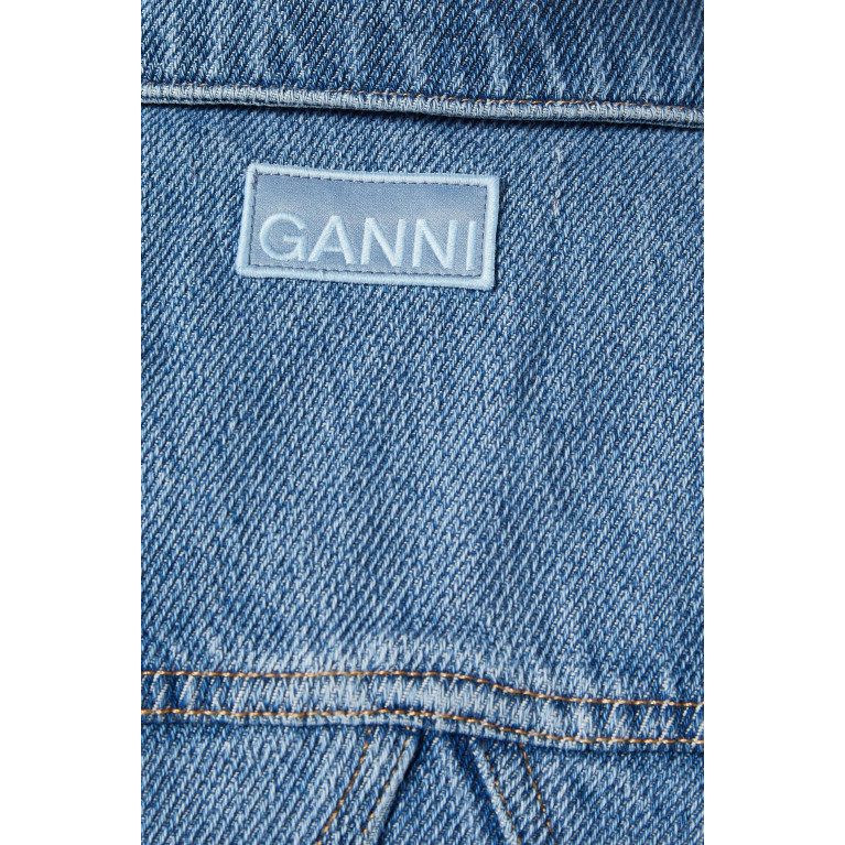Ganni - Cropped Trucker Jacket in Denim