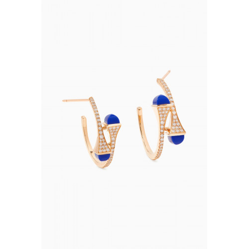 Marli - Cleo Diamond & Lapis Lazuli Hoop Earrings in 18kt Gold