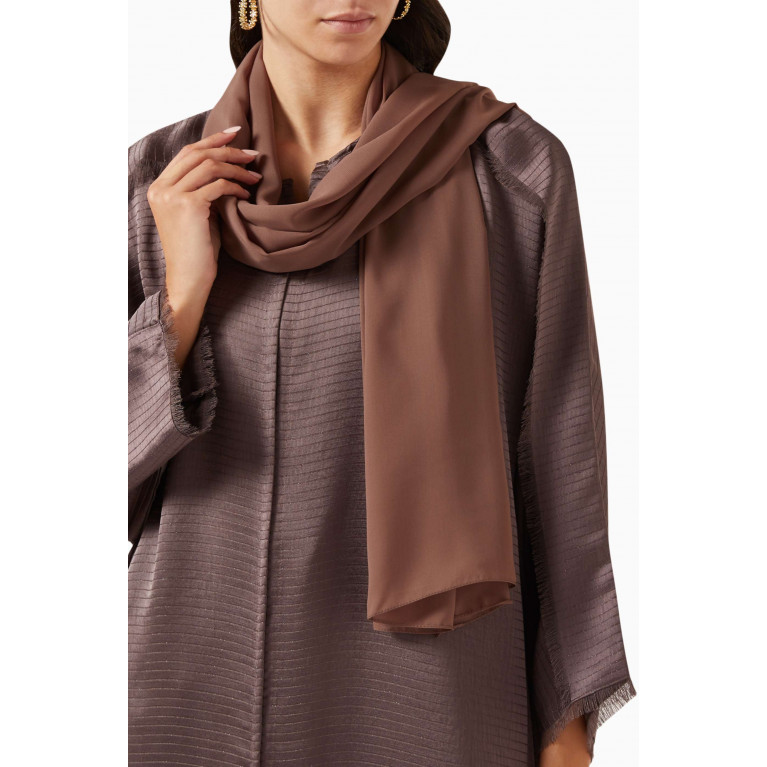 By Amal - Striped Abaya in Silk