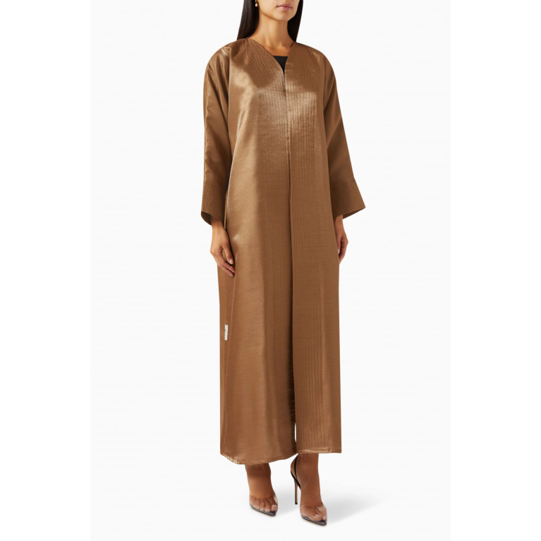 By Amal - Shadow Topstitched Abaya Brown