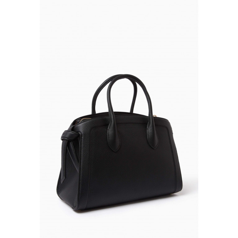 Kate Spade New York - Medium Knott Zip-top Satchel Bag in Leather Black