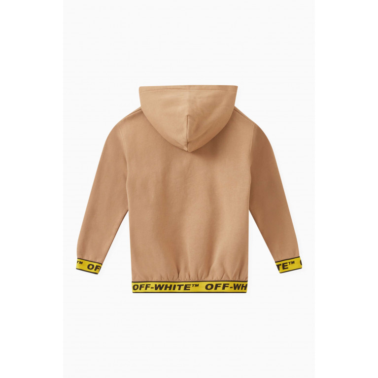 Off-White - Logo-tape Hoodie in Cotton Neutral
