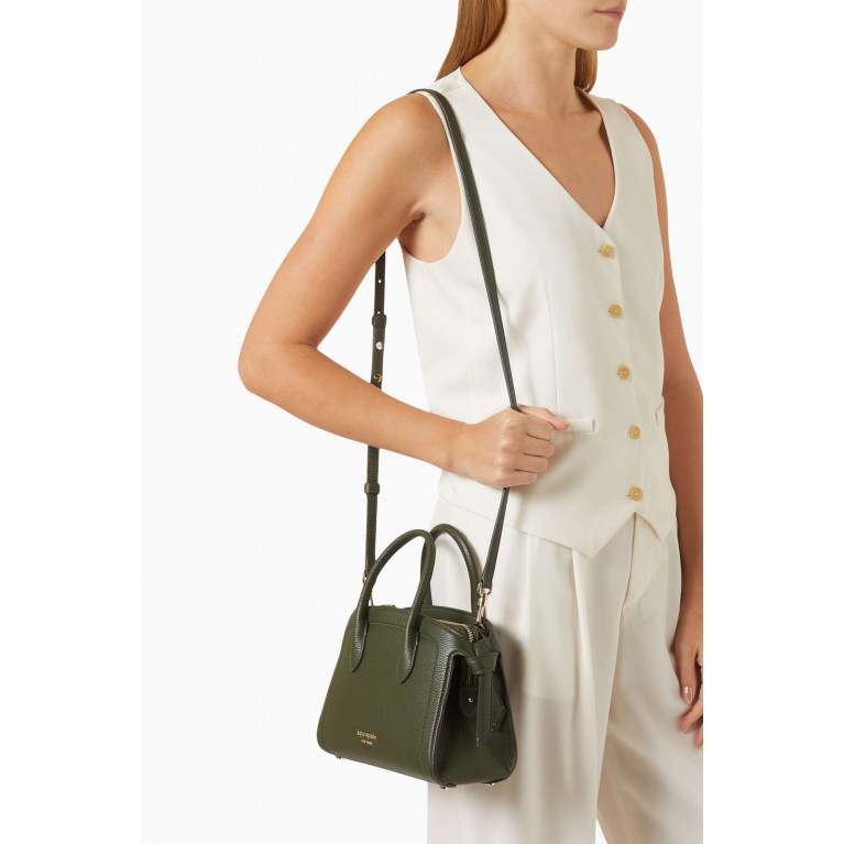 Kate Spade New York - Mini Knott Satchel Bag in Leather Green