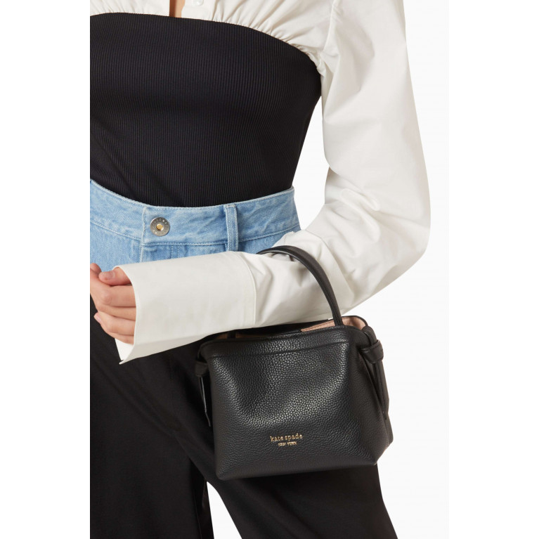 Kate Spade New York - Mini Knott Crossbody Bag in Leather Black